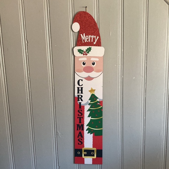 NWT- 48” Merry Christmas Santa Wooden Leaner or Hanger Decoration Sign - Picture 6 of 17